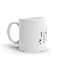 Load image into Gallery viewer, I am Healthy and Wealthy White Glossy Mug (Pink)
